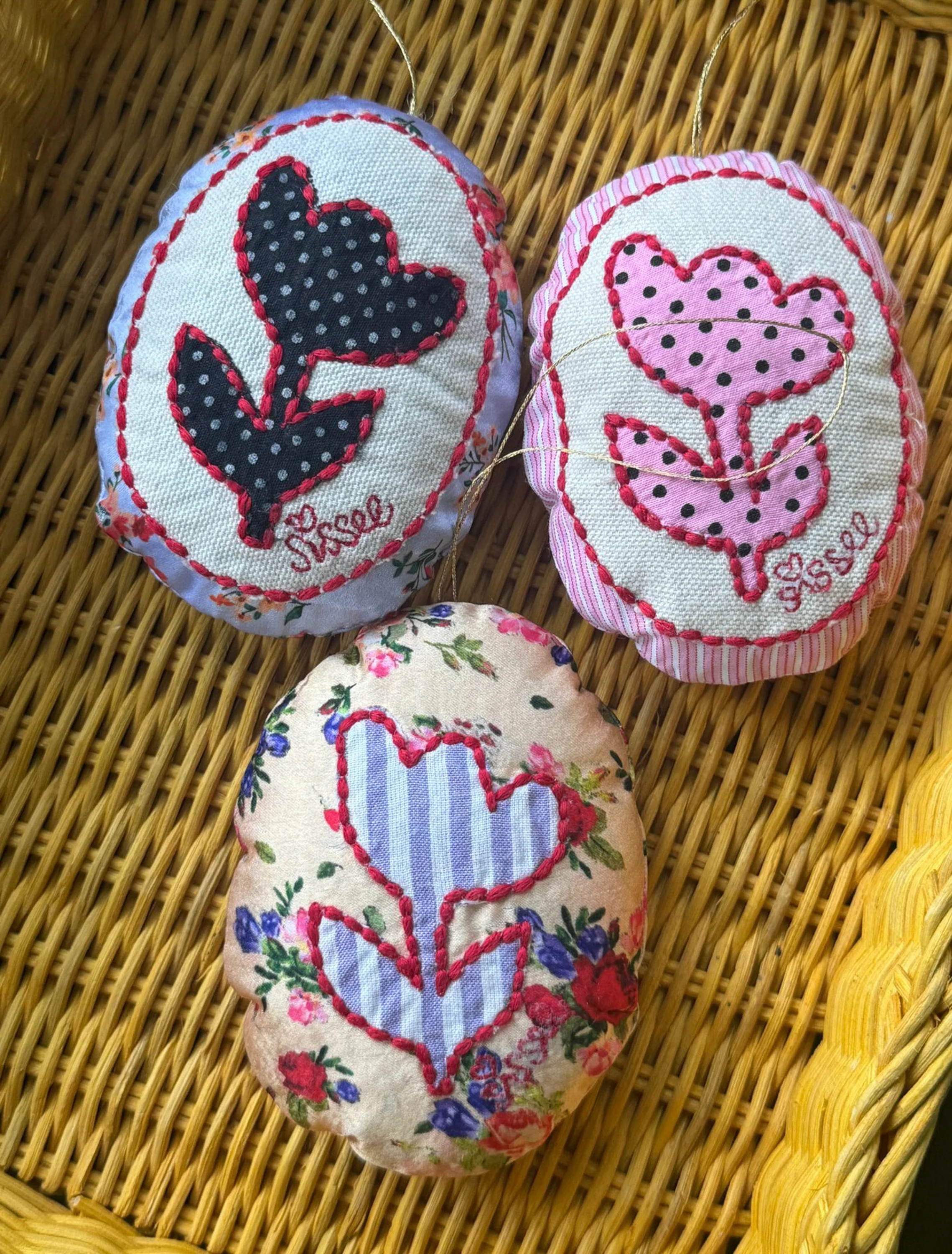 Vera Easter Egg Ornament in Purple Floral - Image 3