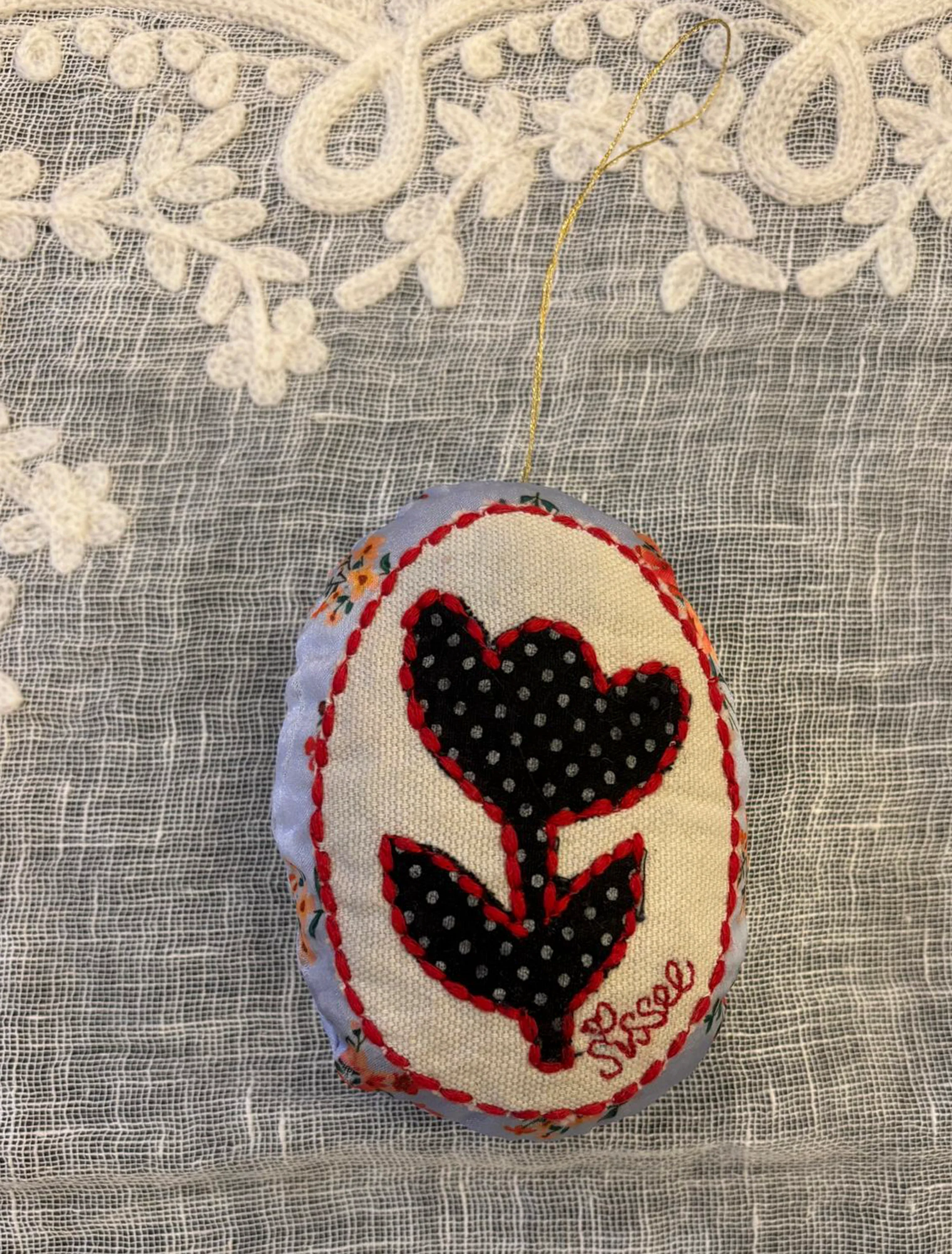 Vera Easter Egg Ornament in Purple Floral - Image 7