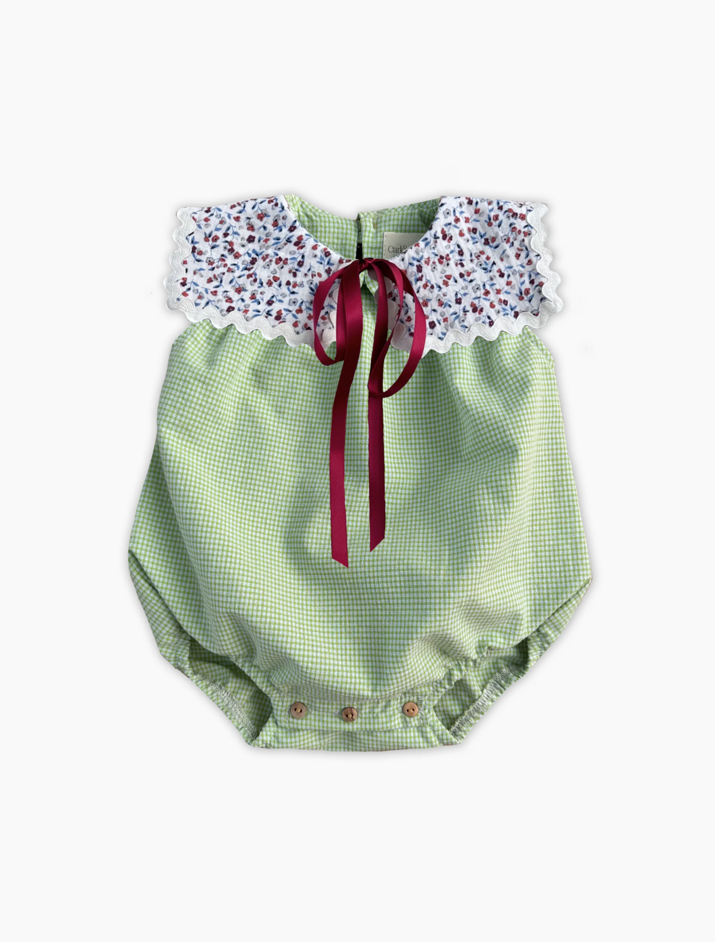 Von Trapp Romper in Blue/Green Gingham