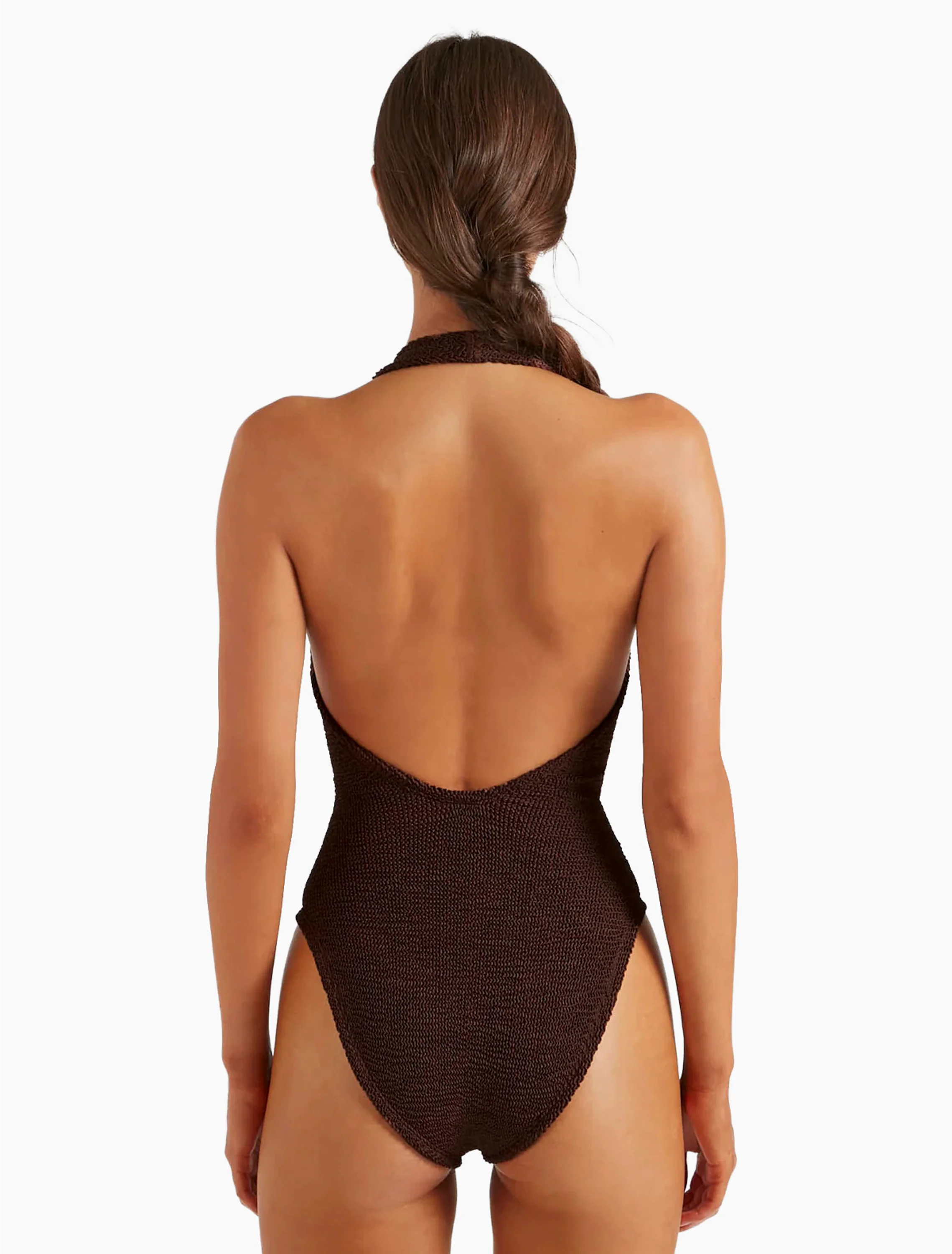 Women's Adriana Beaded One-Piece Swimsuit in Metallic Chocolate - Image 4