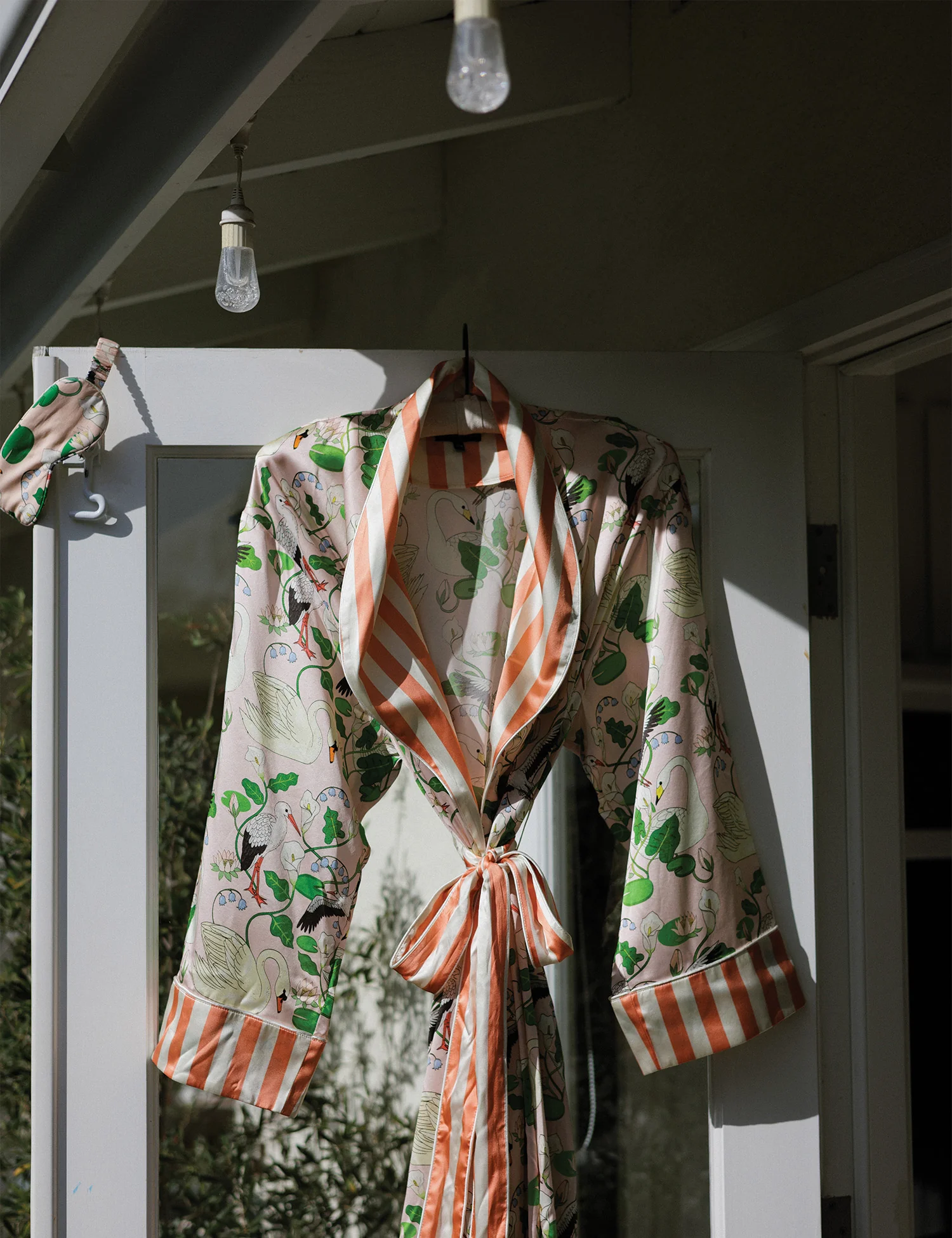 Women's Silk Robe in Botanical Gardens - Image 5